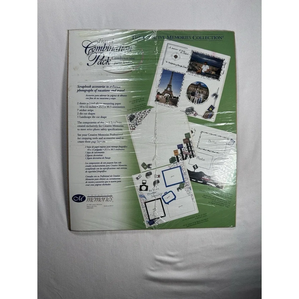 Creative Memories 10X12 TRAVEL COMBINATION PACK Kit Paper, Stickers, Die Cuts